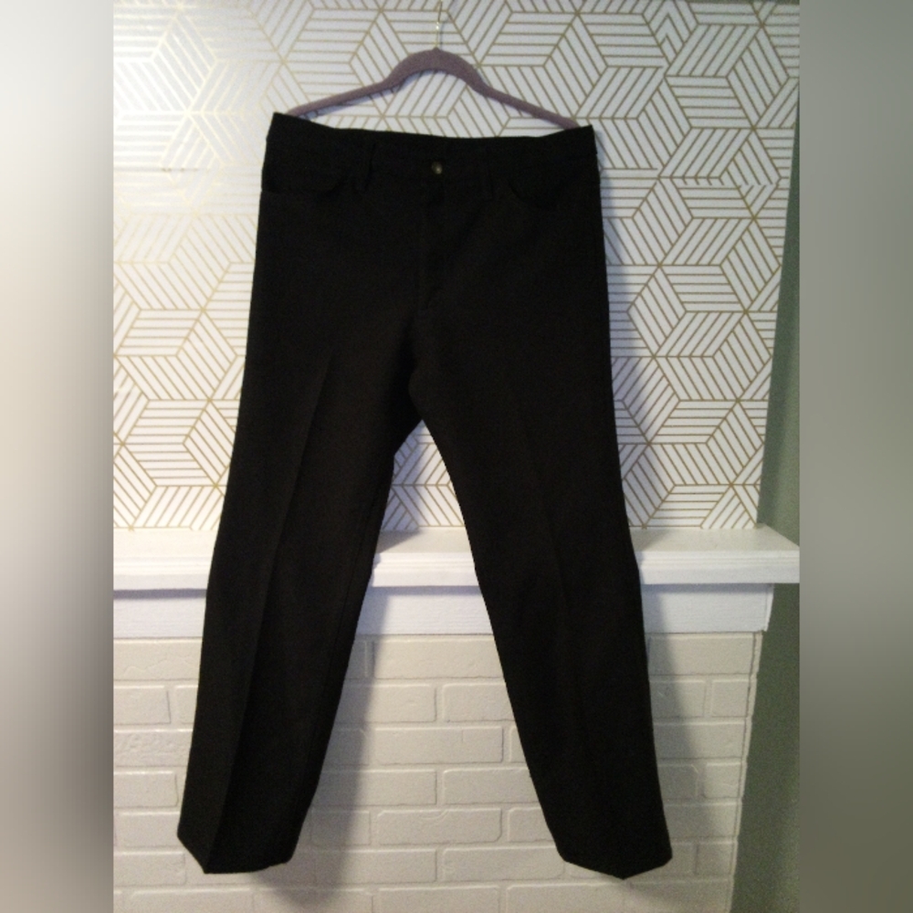 Wrangler Men's Black Ranch Dress Pants, polyester